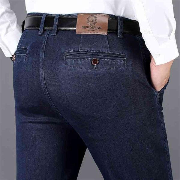 autumn and winter classic men's high waist business jeans dark blue straight elasticity denim trousers male brand thick pants 210716
autumn and winter classic men's high waist business jeans dark blue straight elasticity denim trousers male brand thick pants 210716