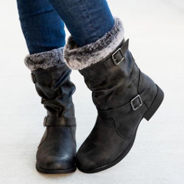 boots 2021 women's fashion plush mid-tube high winter buckle lace-up thick heel non-slip retro women, Black
boots 2021 women's fashion plush mid-tube high winter buckle lace-up thick heel non-slip retro women, Black