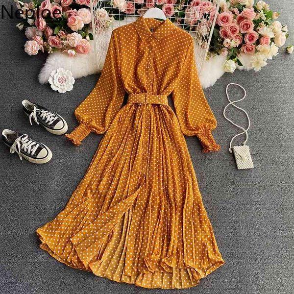 neploe maxi dresses women polka dot chiffon lace up slim waist vestidos big swing pleated temperament vintage robe dress femme 210422, Black;gray
neploe maxi dresses women polka dot chiffon lace up slim waist vestidos big swing pleated temperament vintage robe dress femme 210422, Black;gray