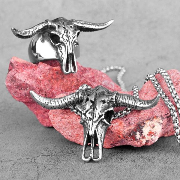 pendant necklaces bison skull animal stainless steel men pendants chain punk hiphop for boyfriend male jewelry creativity gift wholesale, Silver
pendant necklaces bison skull animal stainless steel men pendants chain punk hiphop for boyfriend male jewelry creativity gift wholesale, Silver