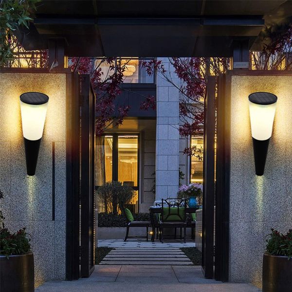 solar lamp outdoor led wall light for outside courtyard decoration waterproof garden lights lamps
