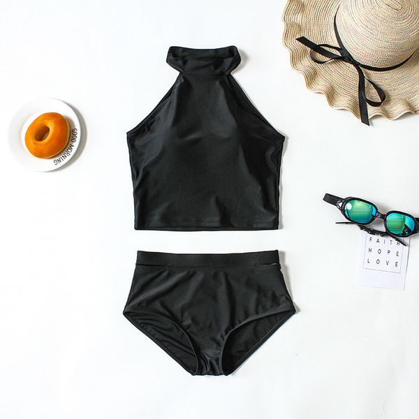2019 south korean new style swimsuit split women's fashion triangle two piece bikini wave point swimsuit, White;black
2019 south korean new style swimsuit split women's fashion triangle two piece bikini wave point swimsuit, White;black