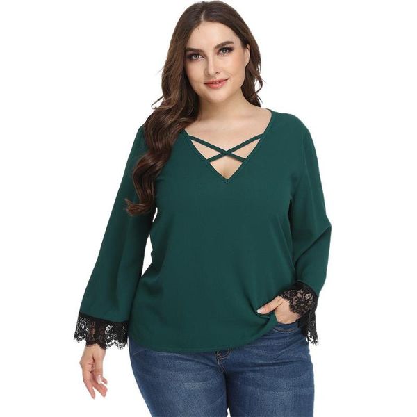 plus size t-shirt 2021 fashion lace patchwork hollow out tunic blouse women clothing summer solid ladies cross v neck blusas, Black
plus size t-shirt 2021 fashion lace patchwork hollow out tunic blouse women clothing summer solid ladies cross v neck blusas, Black