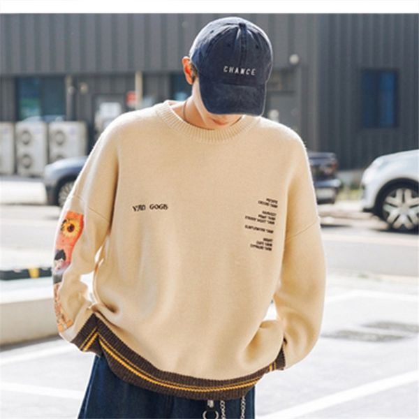 pant japanese and korean hip-hop style sweatshirt men's drawing embroidery knit casual pullover, Black;brown
pant japanese and korean hip-hop style sweatshirt men's drawing embroidery knit casual pullover, Black;brown