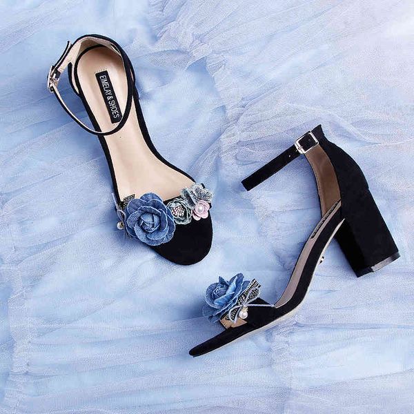 sandals black suede thick-heeled elegant women's sandals, one-word buckle with blue flowers, comfortable size girl low-heeled shoes
sandals black suede thick-heeled elegant women's sandals, one-word buckle with blue flowers, comfortable size girl low-heeled shoes