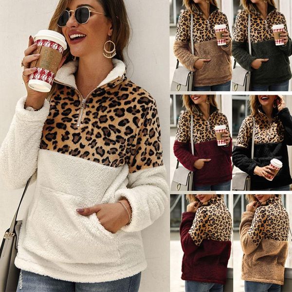 women's hoodies & sweatshirts leopard patchwork plus size fluffy sweatshirt women zip fleece casual oversized winter pullover hood, Black
women's hoodies & sweatshirts leopard patchwork plus size fluffy sweatshirt women zip fleece casual oversized winter pullover hood, Black