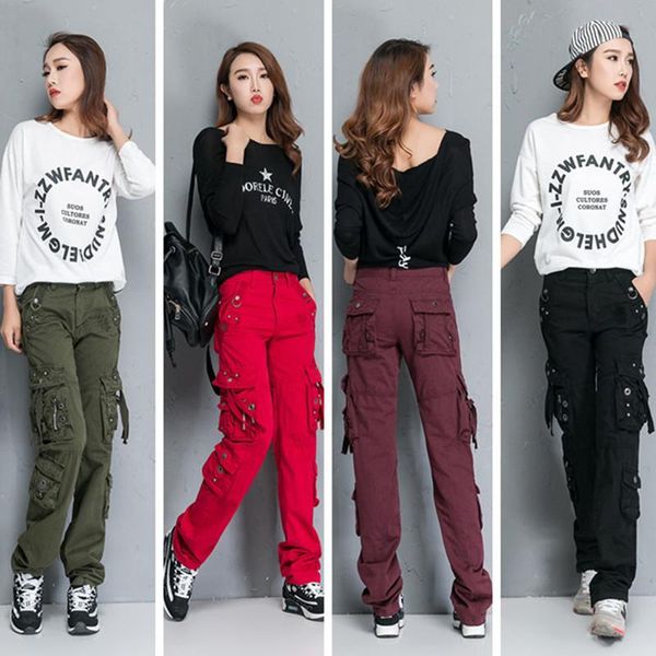women's pants & capris plus size women streetwear trousers loose straight multi-pocket workout cargo girls hip-hop femme pantalon, Black;white
women's pants & capris plus size women streetwear trousers loose straight multi-pocket workout cargo girls hip-hop femme pantalon, Black;white