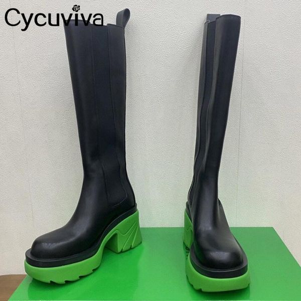 boots designer genuine leather motorcycle female chunky heel platform shoes for women knee-high bottes round toe, Black
boots designer genuine leather motorcycle female chunky heel platform shoes for women knee-high bottes round toe, Black
