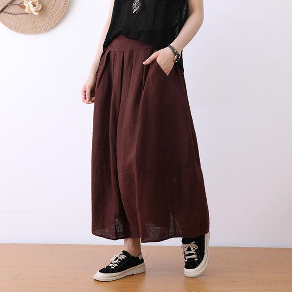 skirt women solid color summer elegant cotton linen high waist slimming pleated large size female skirts, Black
skirt women solid color summer elegant cotton linen high waist slimming pleated large size female skirts, Black