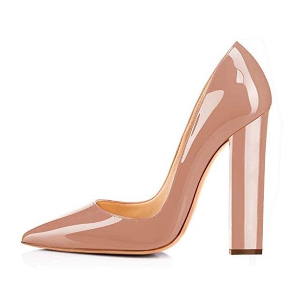 dress shoes spring patent leather thick high-heeled 12cm pointed single fashion large size party custom women's, Black
dress shoes spring patent leather thick high-heeled 12cm pointed single fashion large size party custom women's, Black