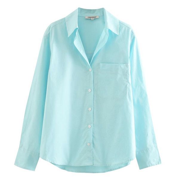 women's blouses & shirts elina minimalist turn down collar women fashion solid one pocket elegant long sleeve female ladies ep, White
women's blouses & shirts elina minimalist turn down collar women fashion solid one pocket elegant long sleeve female ladies ep, White