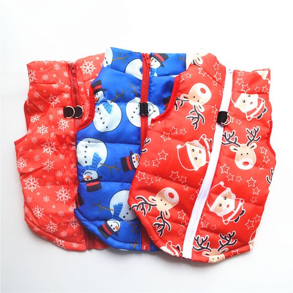 

Christmas dog Cotton Pet Clothes Autumn Winter Clothing Puppy Dog Coat Warm Padded jacket Supplies Clothes hung with a Dog leash DHL Free, Mixed batch (message note)