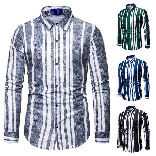 men's casual shirts european striped print long sleeve shirt with gradient stripe for men, White;black
men's casual shirts european striped print long sleeve shirt with gradient stripe for men, White;black