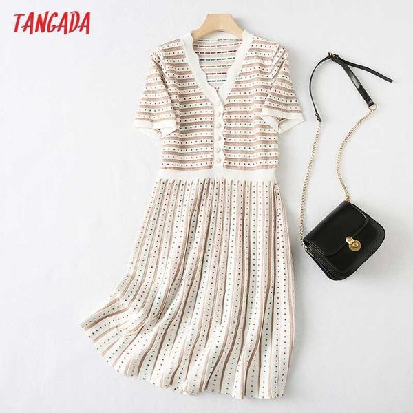 tangada summer women colorful dots knit dress short sleeve ladies midi dress vestidos yu66 210609, Black;gray
tangada summer women colorful dots knit dress short sleeve ladies midi dress vestidos yu66 210609, Black;gray