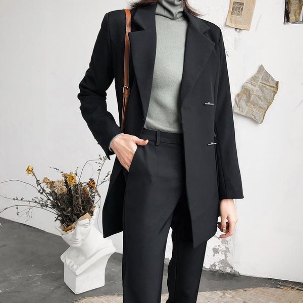 women's suits & blazers 2 piece set women fashion casual suit double-breasted small jacket nine pants two-piece female, White;black
women's suits & blazers 2 piece set women fashion casual suit double-breasted small jacket nine pants two-piece female, White;black