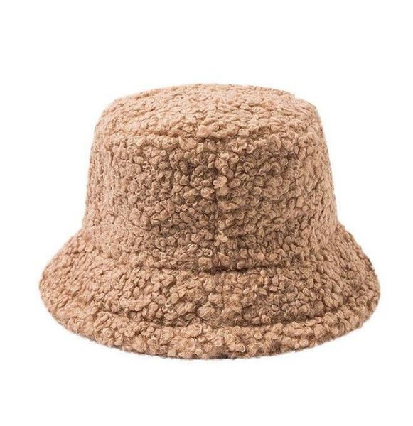 lamb cap autumn and winter fisherman cap versatile bucket cap, Blue;gray