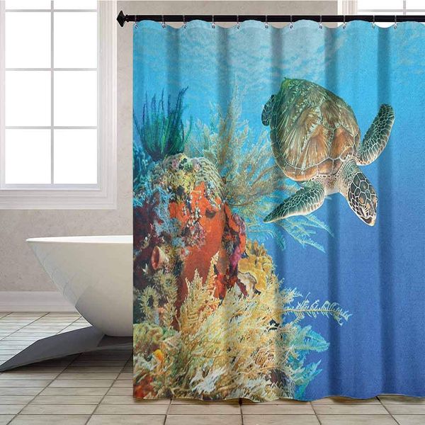fabric shower curtain, colorful underwater with turtle swimming among the coral reef scenic exotic view, 72 inches long
fabric shower curtain, colorful underwater with turtle swimming among the coral reef scenic exotic view, 72 inches long