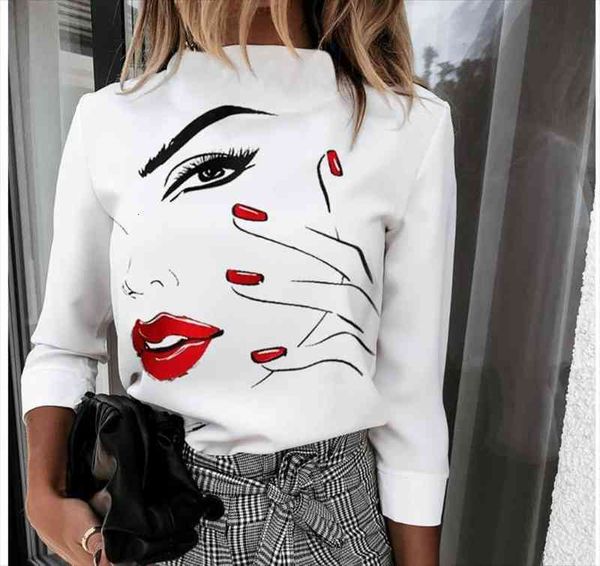 women lips print blouse elegant ladies o-neck pullover autumn long sleeve shirt blusa streetwear 3xl, White
women lips print blouse elegant ladies o-neck pullover autumn long sleeve shirt blusa streetwear 3xl, White