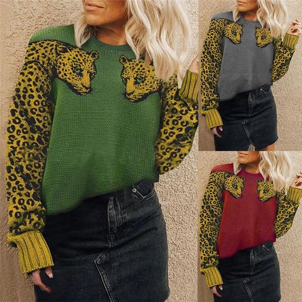 women's sweaters autumn winter knitted sweater women leopard pattern long sleeve pullover casual 2 symmetrical panther head female loos, White;black
women's sweaters autumn winter knitted sweater women leopard pattern long sleeve pullover casual 2 symmetrical panther head female loos, White;black