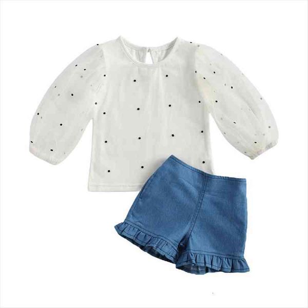 2-6years toddler fashion kids girls clothes sets polka dot print long lace puff sleeve ruffles shorts 2pcs, White
2-6years toddler fashion kids girls clothes sets polka dot print long lace puff sleeve ruffles shorts 2pcs, White