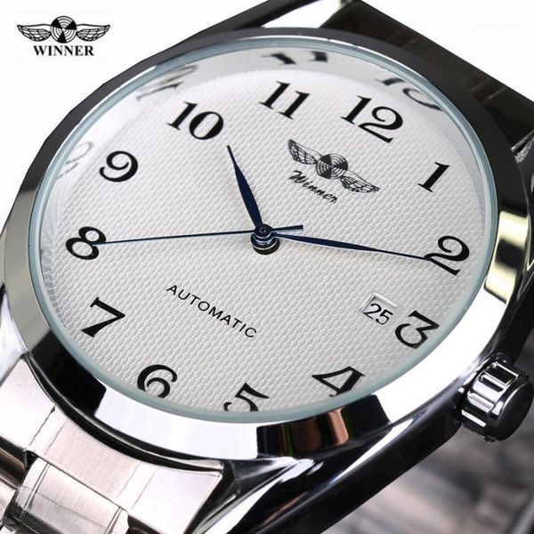 wristwatches luxry brand winner men automatic mechanical wrist watches stainless steel business man watch male clock, Slivery;brown 
wristwatches luxry brand winner men automatic mechanical wrist watches stainless steel business man watch male clock, Slivery;brown