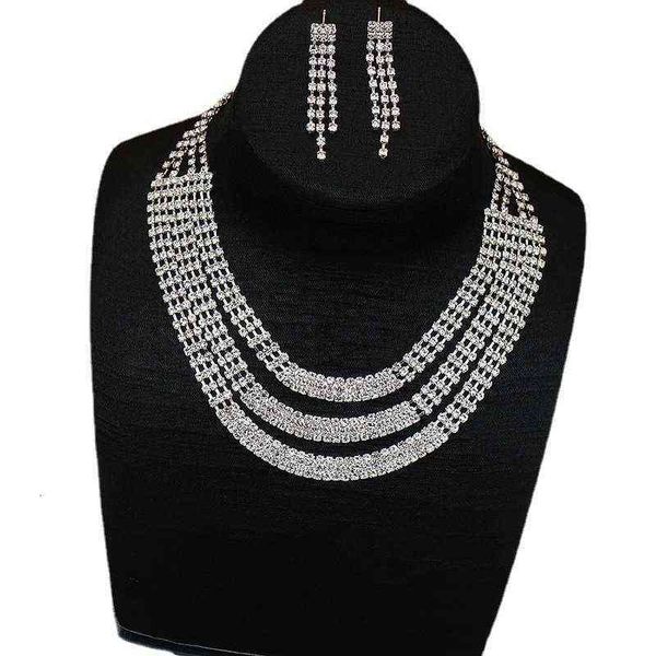 selling super luxury claw chain rhinestone necklace earring set multilayer clavicle banquet dress accessories, Silver
selling super luxury claw chain rhinestone necklace earring set multilayer clavicle banquet dress accessories, Silver