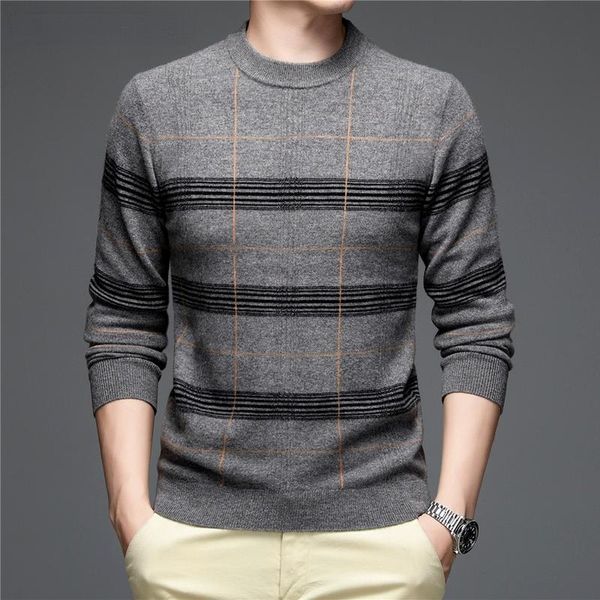 men's sweaters autumn and winter thick warm knitwear sweater 100% pure merino wool pullover men fashion striped brand clothing, White;black
men's sweaters autumn and winter thick warm knitwear sweater 100% pure merino wool pullover men fashion striped brand clothing, White;black