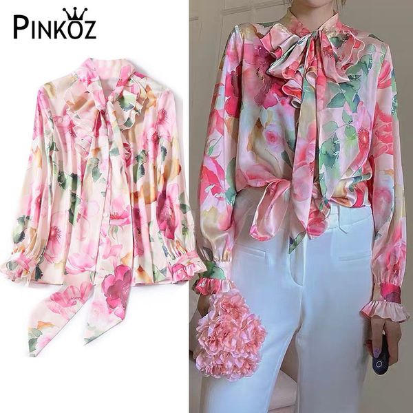 designer runway elegant pink floral satin blouses women vintage bowknot smooth casual blusas female shirts mujer camiseta 210421, White
designer runway elegant pink floral satin blouses women vintage bowknot smooth casual blusas female shirts mujer camiseta 210421, White
