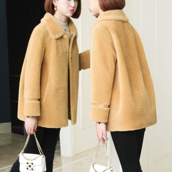 women's fur & faux 2021 women winter genuine coat ladies granular sheep shearing single breasted jacket female casual solid warm outerw, Black
women's fur & faux 2021 women winter genuine coat ladies granular sheep shearing single breasted jacket female casual solid warm outerw, Black