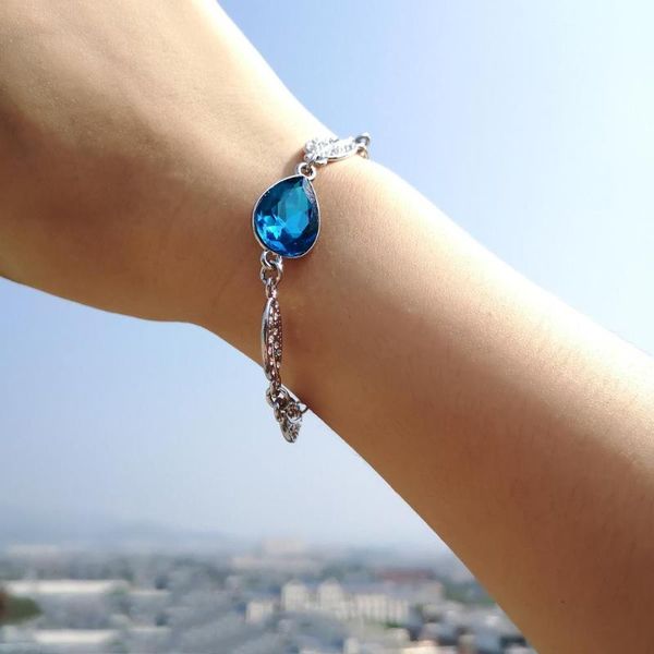 link, chain rinhoo crystal drop water leaf fashion jewelry waterdrop women bracelet elegant gift with extension, Black
link, chain rinhoo crystal drop water leaf fashion jewelry waterdrop women bracelet elegant gift with extension, Black