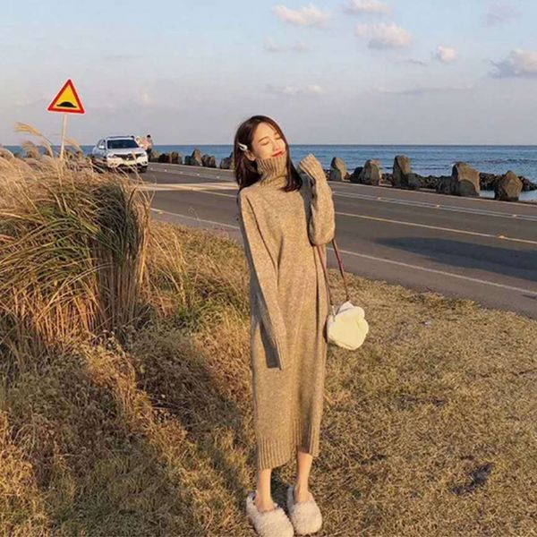2021bgteever vintage loose turtleneck long sweater dress women full sleeve warm pullover knitted female dress 2021 winter vestidos, Black;gray
2021bgteever vintage loose turtleneck long sweater dress women full sleeve warm pullover knitted female dress 2021 winter vestidos, Black;gray