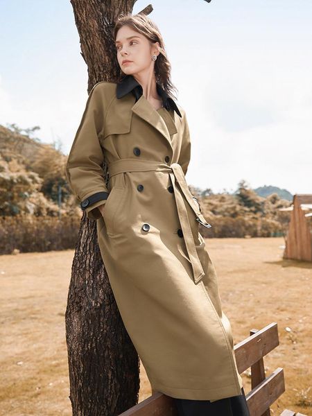 women's trench coats windbreaker middle long 2021 khaki british casual korean loose coat spring autumn, Tan;black
women's trench coats windbreaker middle long 2021 khaki british casual korean loose coat spring autumn, Tan;black