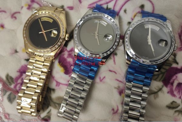 men watch sapphire glass 41mm diamond bezel silver gold stainless steel black dial automatic mechanical classic luxury watchs original box p, Slivery;brown
men watch sapphire glass 41mm diamond bezel silver gold stainless steel black dial automatic mechanical classic luxury watchs original box p, Slivery;brown
