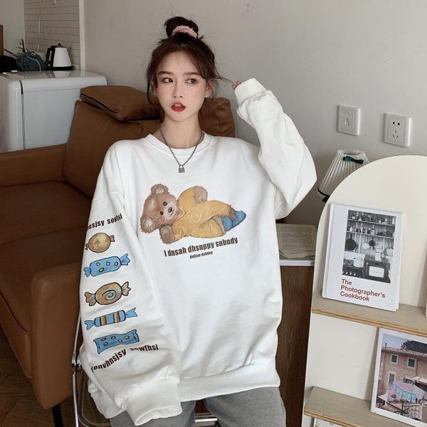 winter sweatshirt women's hooded jacket women tide bear lazy loose pullover coat outerwear college style hoodies & sweatshirts, Black
winter sweatshirt women's hooded jacket women tide bear lazy loose pullover coat outerwear college style hoodies & sweatshirts, Black