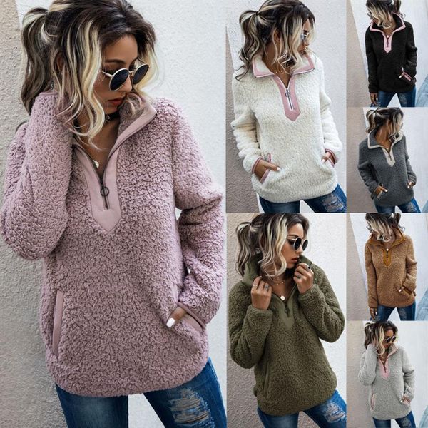 women's hoodies & sweatshirts kalenmos 2021 fall women lamb velvet high collar long sleeve stitching contrast zipper pocket soft warm c, Black
women's hoodies & sweatshirts kalenmos 2021 fall women lamb velvet high collar long sleeve stitching contrast zipper pocket soft warm c, Black