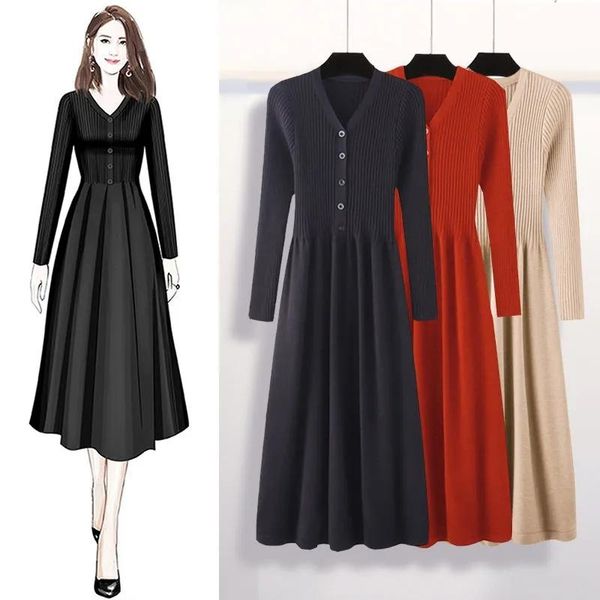 casual dresses chic slim waist a-line knitted dress women winter warm long sleeve sweater base ladies autumn korean style v-neck, Black;gray
casual dresses chic slim waist a-line knitted dress women winter warm long sleeve sweater base ladies autumn korean style v-neck, Black;gray
