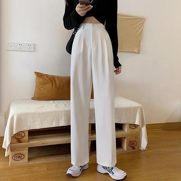 women's pants & capris white suit straight loose large size slimming mop summer thin high waist drape wide leg rac, Black;white
women's pants & capris white suit straight loose large size slimming mop summer thin high waist drape wide leg rac, Black;white