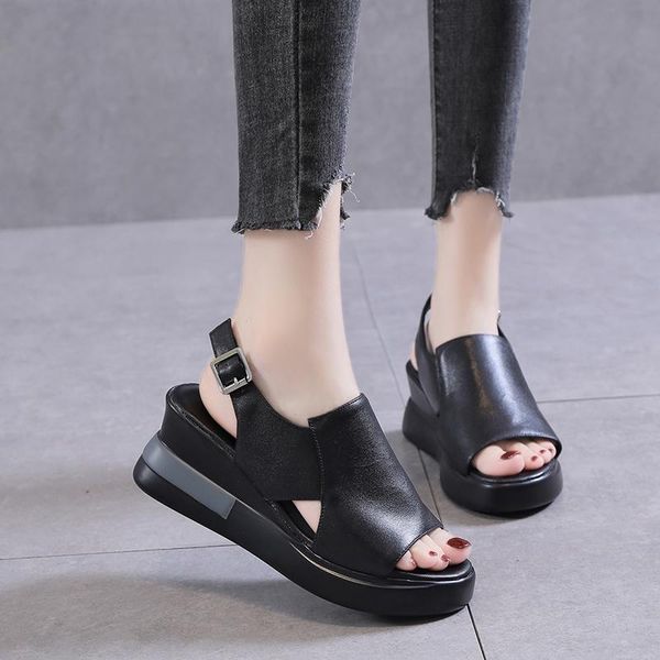 sandals summer women's wedge shoes solid color open toe platform female casual comfort buckle strap fashion ladies slides, Black
sandals summer women's wedge shoes solid color open toe platform female casual comfort buckle strap fashion ladies slides, Black