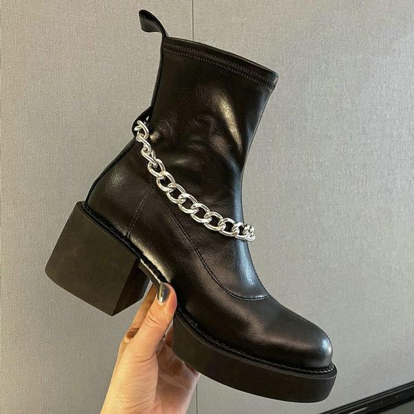 boots punk chunky heels for women genuine leather winter arrival thick pumps female 2021 working ankle, Black
boots punk chunky heels for women genuine leather winter arrival thick pumps female 2021 working ankle, Black