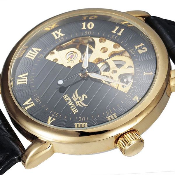 sewor men's mechanical watch bottom through stainless steel belt leisure business watch, Slivery;brown
sewor men's mechanical watch bottom through stainless steel belt leisure business watch, Slivery;brown