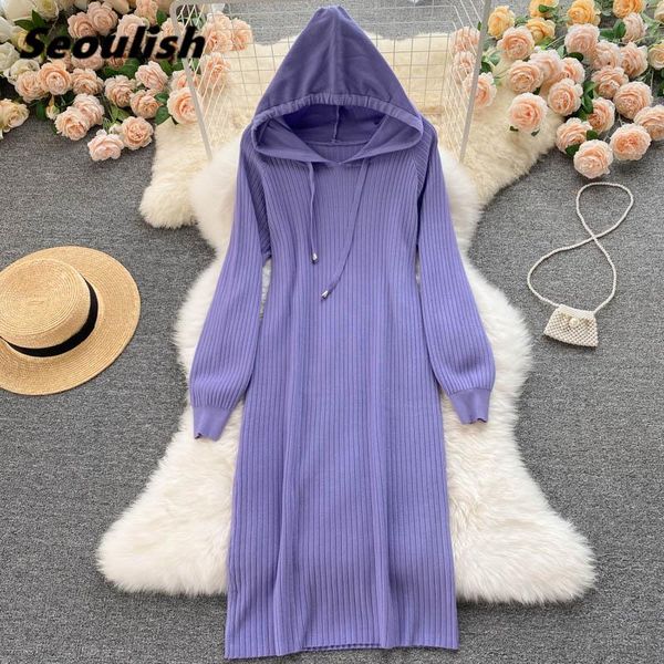 casual dresses seoulish autumn winter hooded knitted dress womens 2021 minimalist high waist long sleeve loose midi female, Black;gray
casual dresses seoulish autumn winter hooded knitted dress womens 2021 minimalist high waist long sleeve loose midi female, Black;gray