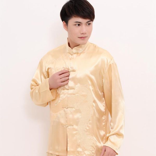 men's sleepwear balduaren summer simulation long-sleeved dragon embroidered disc button tang suit morning exercise pajamas, Black;brown
men's sleepwear balduaren summer simulation long-sleeved dragon embroidered disc button tang suit morning exercise pajamas, Black;brown