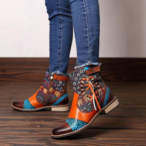 boots vintage faux leather ankle for women plus size footwear ethnic mid-tube print stitching, Black
boots vintage faux leather ankle for women plus size footwear ethnic mid-tube print stitching, Black