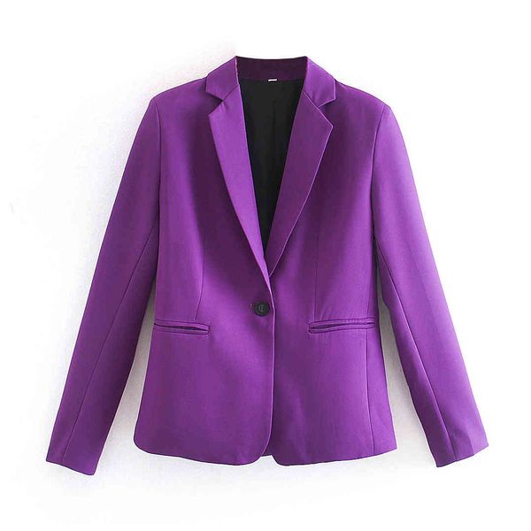 fashion women purple suit blazer long sleeve pocket office lady business coat female retro 210430, White;black
fashion women purple suit blazer long sleeve pocket office lady business coat female retro 210430, White;black