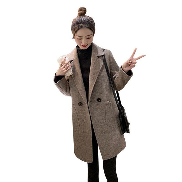 women's wool & blends autumn winter 2021 black khaki double-button cashmere coat medium and long suit collar tweed woolen female
women's wool & blends autumn winter 2021 black khaki double-button cashmere coat medium and long suit collar tweed woolen female