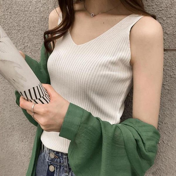 women's tanks & camis nice summer casual solid woman's vest off shoulder camisole for female halter v neck sleeveless ladies tank, White
women's tanks & camis nice summer casual solid woman's vest off shoulder camisole for female halter v neck sleeveless ladies tank, White