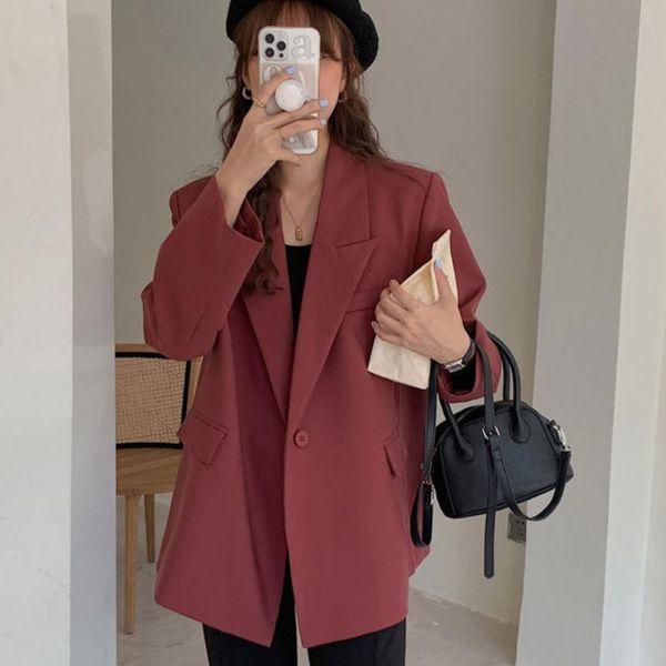 women's suits & blazers 2021 autumn casual korean suit coat polyester tailored collar long sleeve solid color loose women coats, White;black
women's suits & blazers 2021 autumn casual korean suit coat polyester tailored collar long sleeve solid color loose women coats, White;black