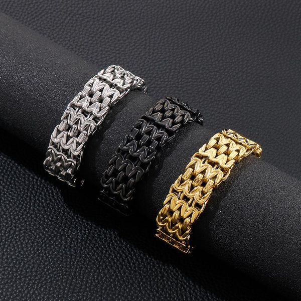 charm bracelets multi-layer link chain for men wide design silver/black/gold stainless steel wristband rock cool male jewelry pulseira, Golden;silver
charm bracelets multi-layer link chain for men wide design silver/black/gold stainless steel wristband rock cool male jewelry pulseira, Golden;silver