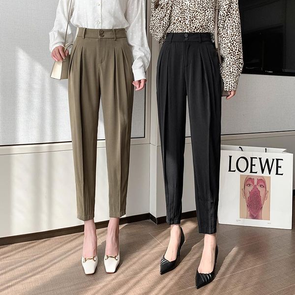 women's pants & capris trousers for women 2021 autumn casual worker, Black;white
women's pants & capris trousers for women 2021 autumn casual worker, Black;white