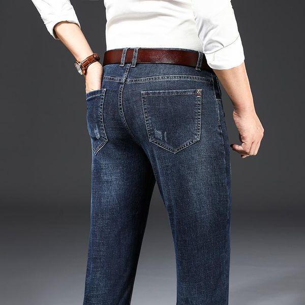 men's jeans brand business classic casual fashion trousers slim denim overalls pants men size 29-40, Blue
men's jeans brand business classic casual fashion trousers slim denim overalls pants men size 29-40, Blue